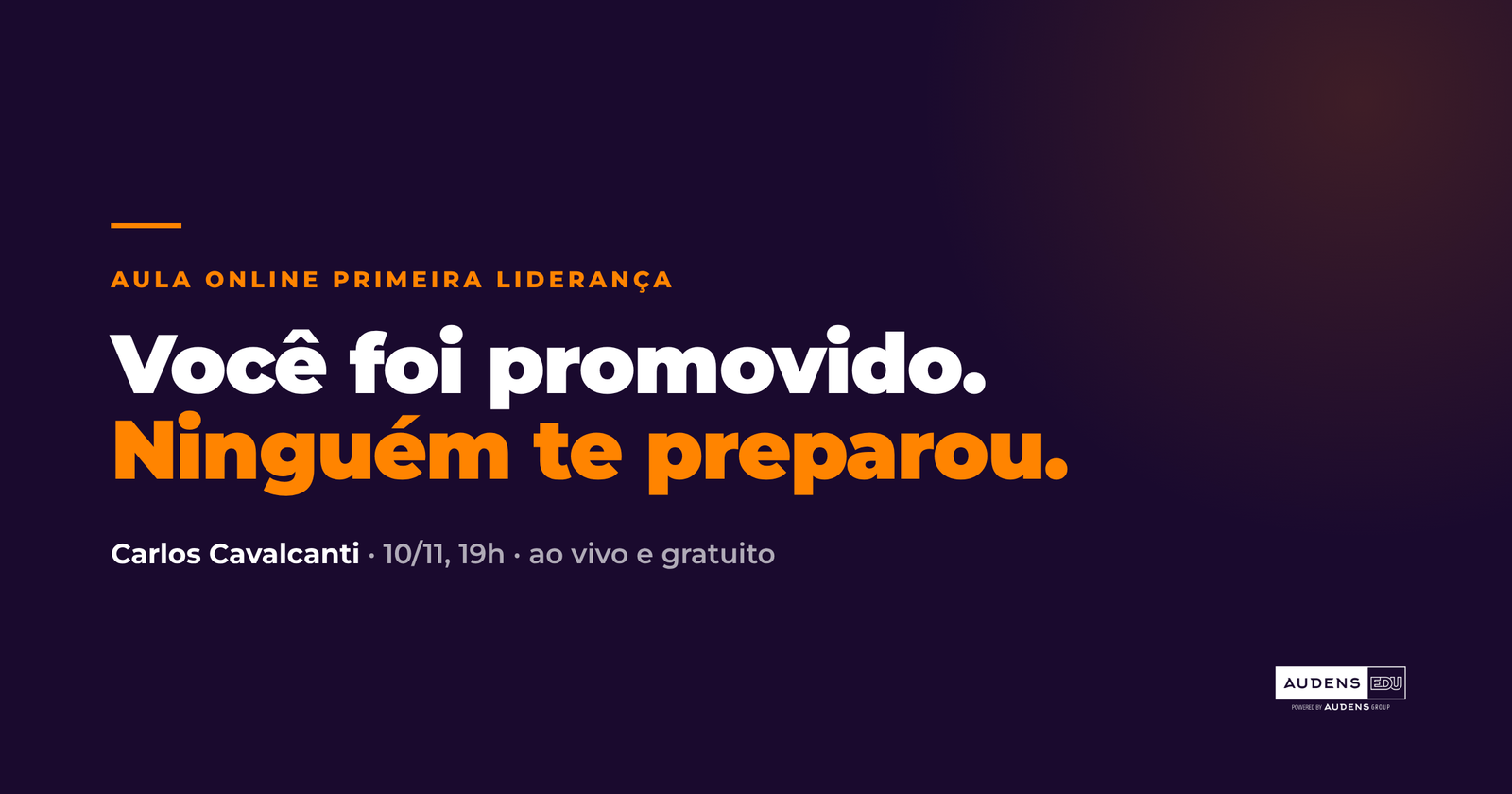Aula Primeira Liderança com Carlos Cavalcanti